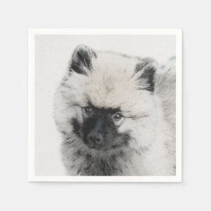 Serviette En Papier Dessin Keeshond Chiot - Joli dessin original Chien