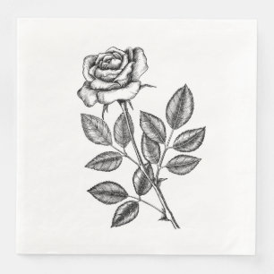 Serviette En Papier dessin rose 2