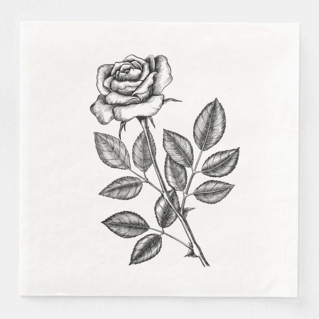 Serviette En Papier dessin rose 2 (Devant)