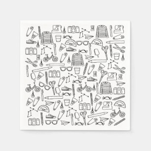 Serviette En Papier Dessins de Doodle mignon Papier serviettes