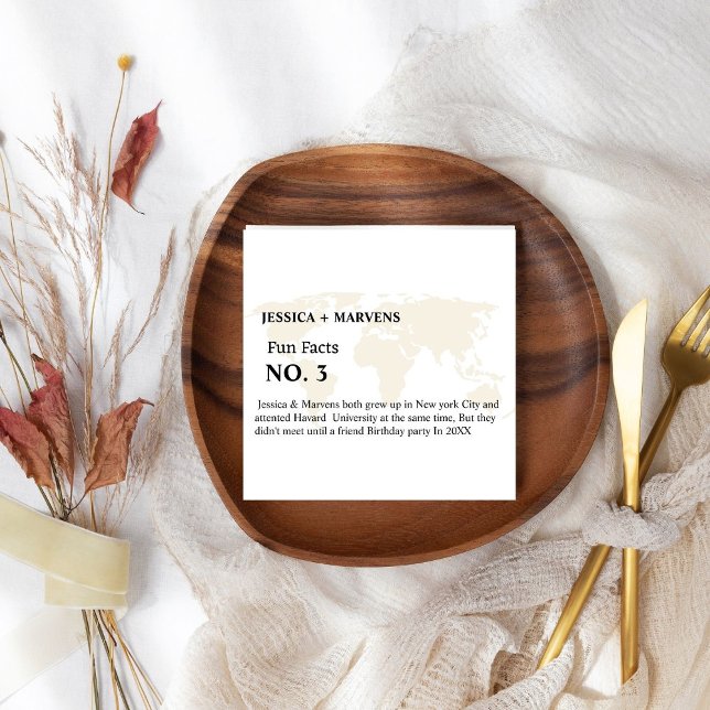 Serviette En Papier Destination Fun fact mariage, dîner de répétition (Créateur téléchargé)