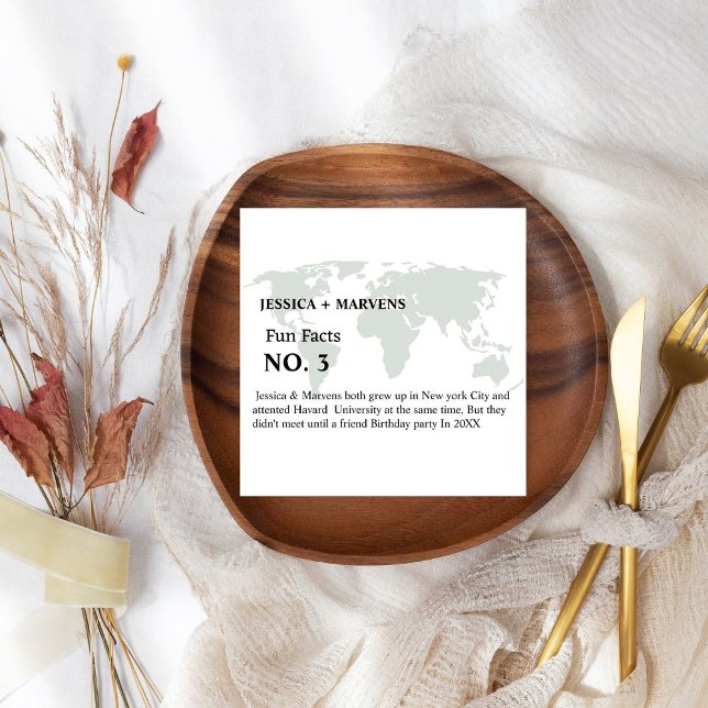 Serviette En Papier Destination Fun fact mariage, dîner de répétition (Créateur téléchargé)