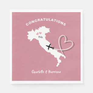 Serviette En Papier Destination Mariage Italie Europe Rose Gold