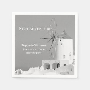 Serviette En Papier Destination Retraite Partie Grec Blanc Gray