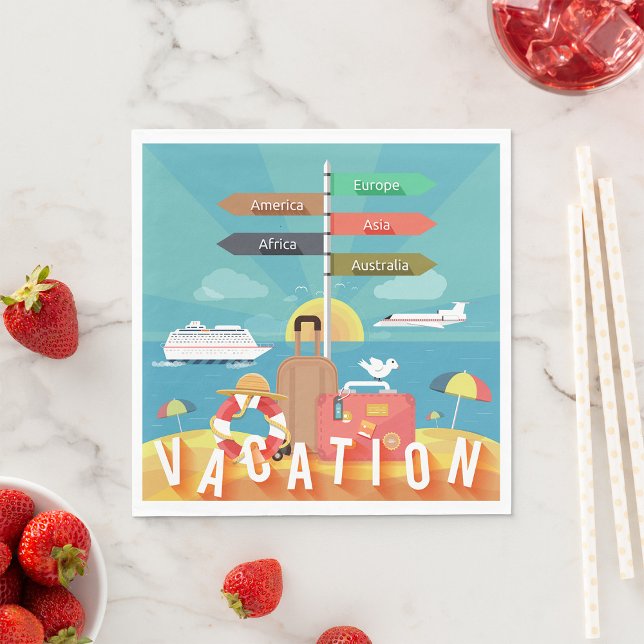 Serviette En Papier Destinations de vacances (Créateur téléchargé)