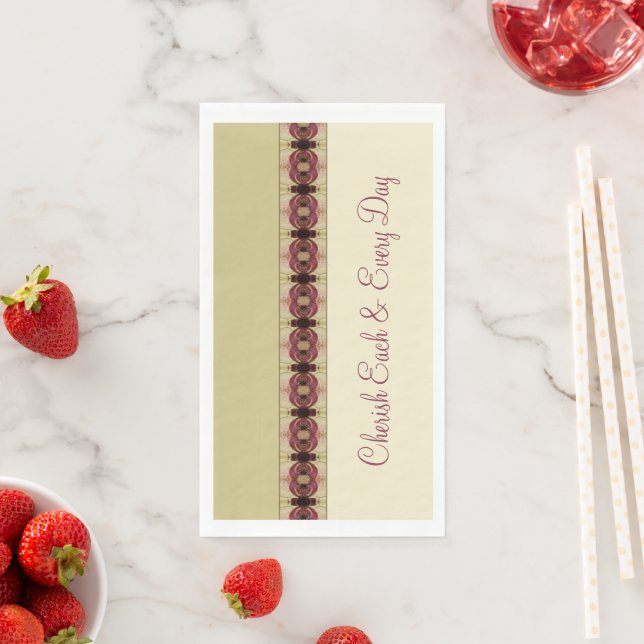 Serviette En Papier Détail Motif Avec Bourgogne (En situation)