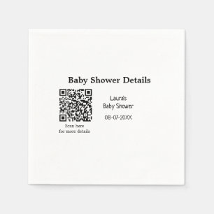 Serviette En Papier DÉTAILS DU baby shower QR SCAN CODE RU MODERNE MIN