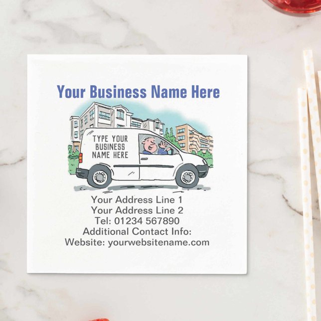 Serviette En Papier Détails sur l'entreprise de messagerie ou de livra (Créateur téléchargé)