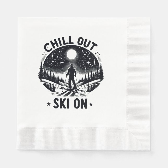 Serviette En Papier Détendez-vous Ski sur (Devant)