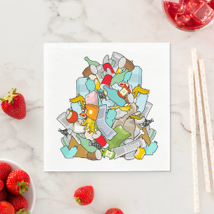 Serviette En Papier Détritus Tas Sale Ordures Recyclage Déchets