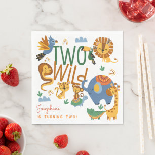 Serviette En Papier Deux animaux sauvages safari anniversaire de enfan