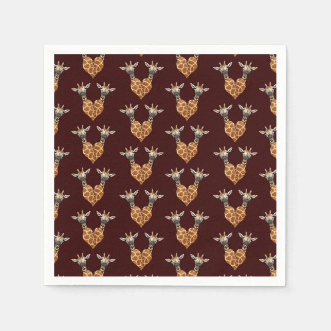 Serviette En Papier Deux belles girafes (Devant)