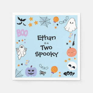 Serviette En Papier Deux Bleu Fantôme Mignon Fantôme Halloween 2ème An