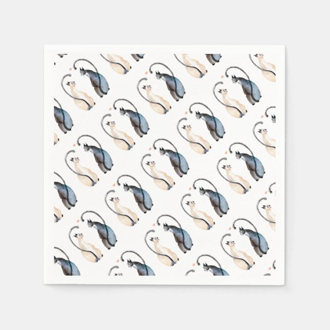 Serviette En Papier Deux chats amoureux (Devant)