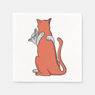 Serviette En Papier Deux chats s'unissent en amitié