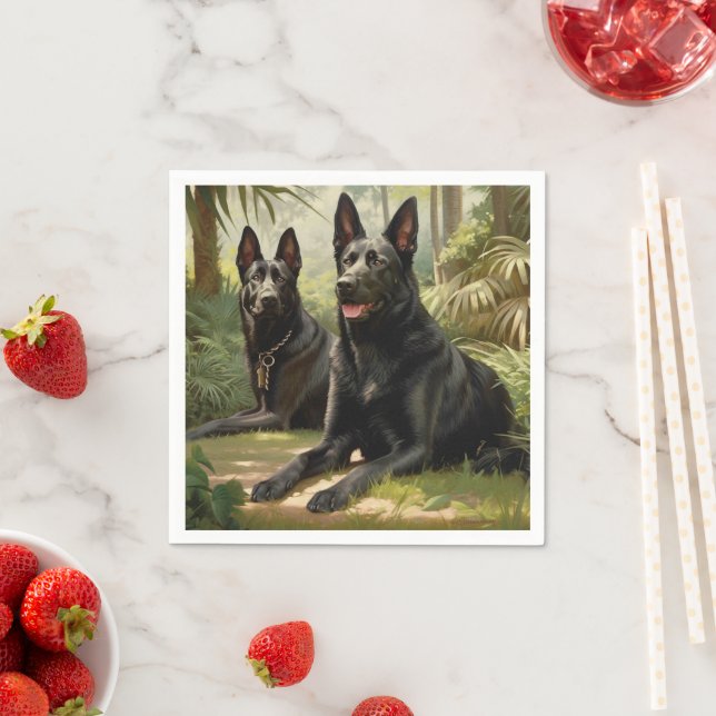 Serviette En Papier Deux Chiens (En situation)