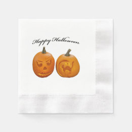 Serviette En Papier Deux citrouilles Joyeux Halloween