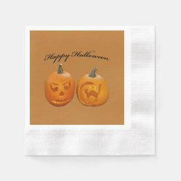 Serviette En Papier Deux citrouilles Joyeux Halloween