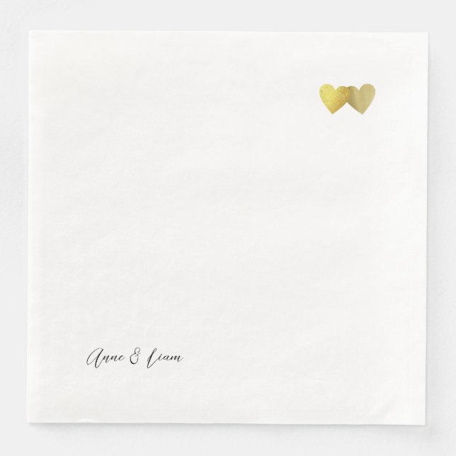 Serviette En Papier Deux Coeurs en amour imprimé sur mesure (Devant)