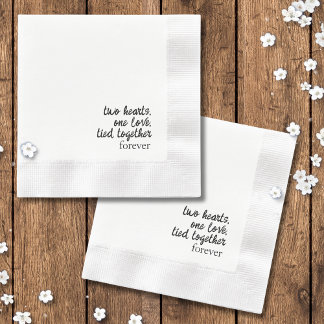 Serviette En Papier Deux Coeurs Un Amour Lié Ensemble Bow Knot Mariage