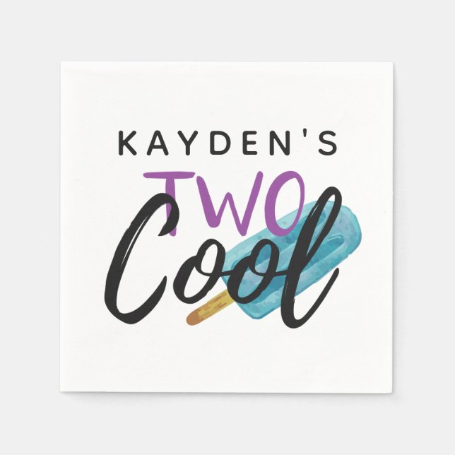 Serviette En Papier DEUX COOL Kid's 2nd Birthday Summer Ice Pop Party (Devant)