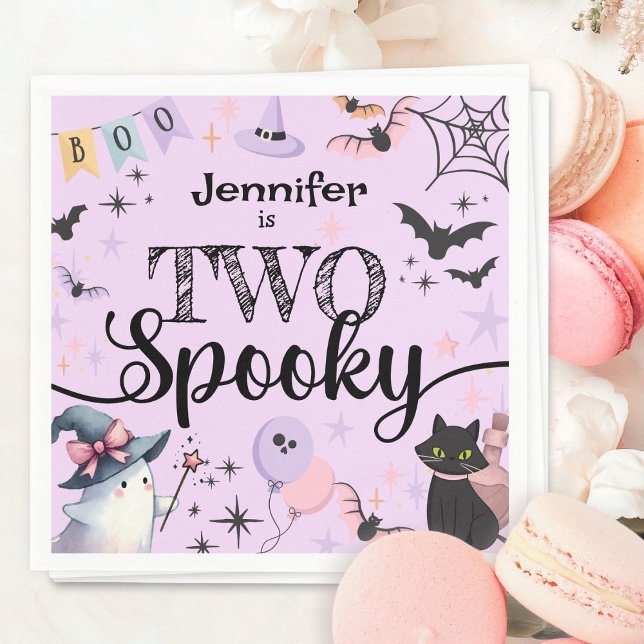 Serviette En Papier DEUX Éffrayant Fantôme pourpre Halloween 2e annive (Créateur téléchargé)