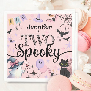 Serviette En Papier DEUX Éffrayante fille mignonne Ghost Halloween 2e 