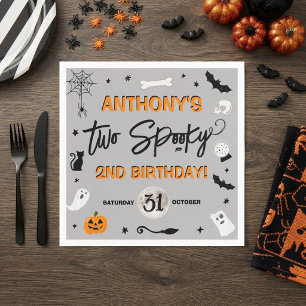 Serviette En Papier Deux effrayants ! Anniversaire Halloween 2 ans