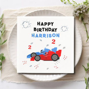 Serviette En Papier Deux Enfants de 2e anniversaire Rapide Racing Cars