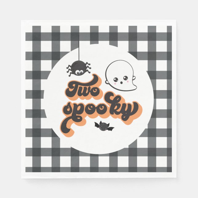 Serviette En Papier Deux épouvantables 2 ans pour Halloween (Devant)