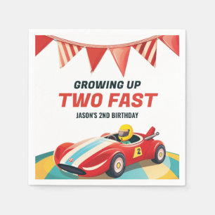 Serviette En Papier Deux Fast Race Car 2e Anniversaire