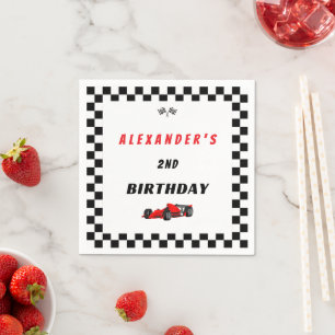 Serviette En Papier Deux Fast Racing Car 2nd Birthday Boy Banner