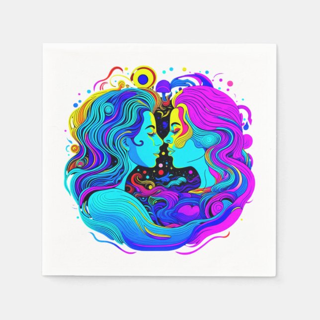 Serviette En Papier Deux femmes (Devant)