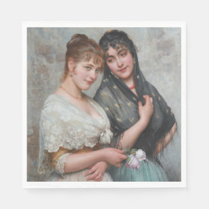 Serviette En Papier Deux femmes vénitiennes