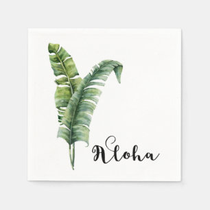 Serviette En Papier Deux feuilles de palmier élégantes Mariage tropica