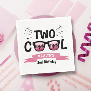 Serviette En Papier Deux filles Cool 2e anniversaire