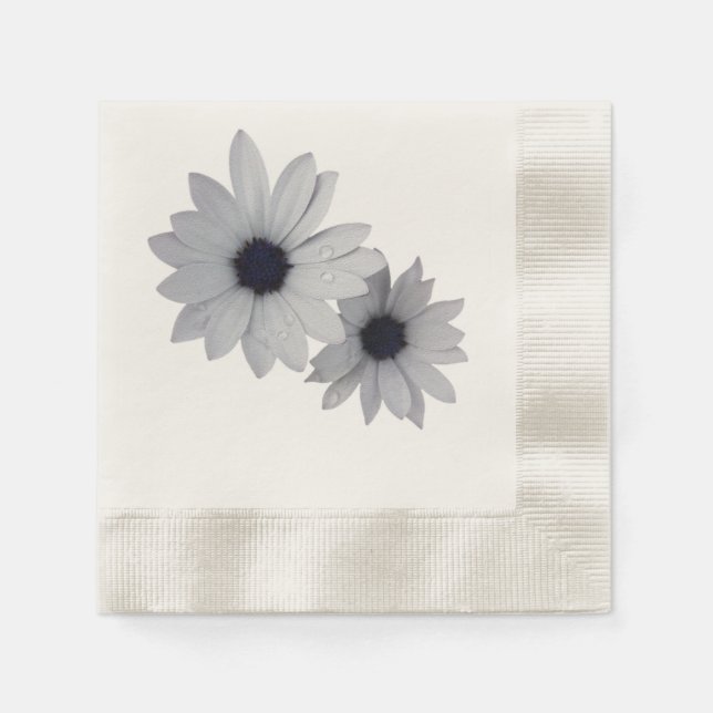 Serviette En Papier deux fleurs blanches (Devant)