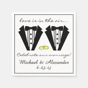 Serviette En Papier Deux Mariage Grooms-Tuxedo