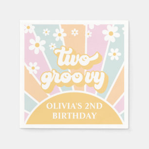 Serviette En Papier Deux pastel Super Retro Sunshine daisy boho