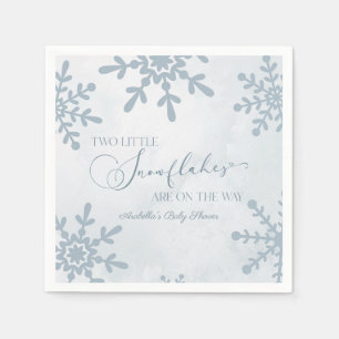Serviette En Papier Deux petits flocons de neige Baby shower jumeaux d