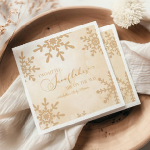 Serviette En Papier Deux Petits Flocons de Neige Jumeaux de l'Hiver Ba