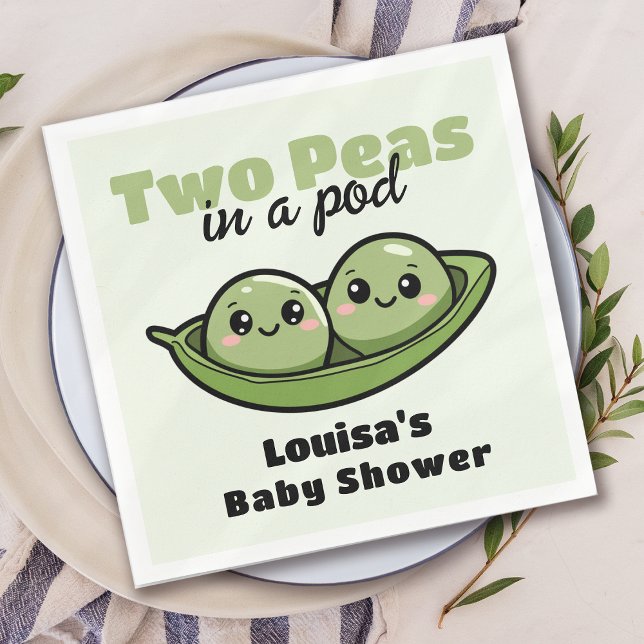Serviette En Papier Deux petits pois dans un Baby shower jumeau Pod (Créateur téléchargé)