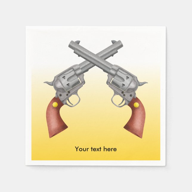 Serviette En Papier Deux Pistols Westen Traversés (Devant)