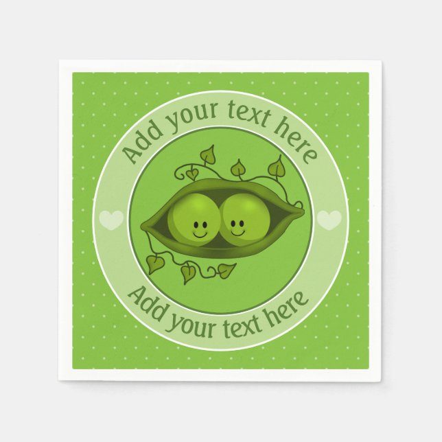 Serviette En Papier Deux Pois Dans Un Pois Personnalisé (Devant)