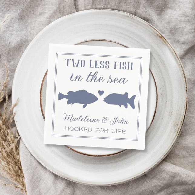 Serviette En Papier Deux Poissons de moins dans la mer Réception de ma (Two Less Fish In The Sea Couples Shower Napkins)
