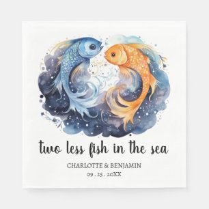 Serviette En Papier Deux Poissons de Moins Dans La Mer Thème de Mariag