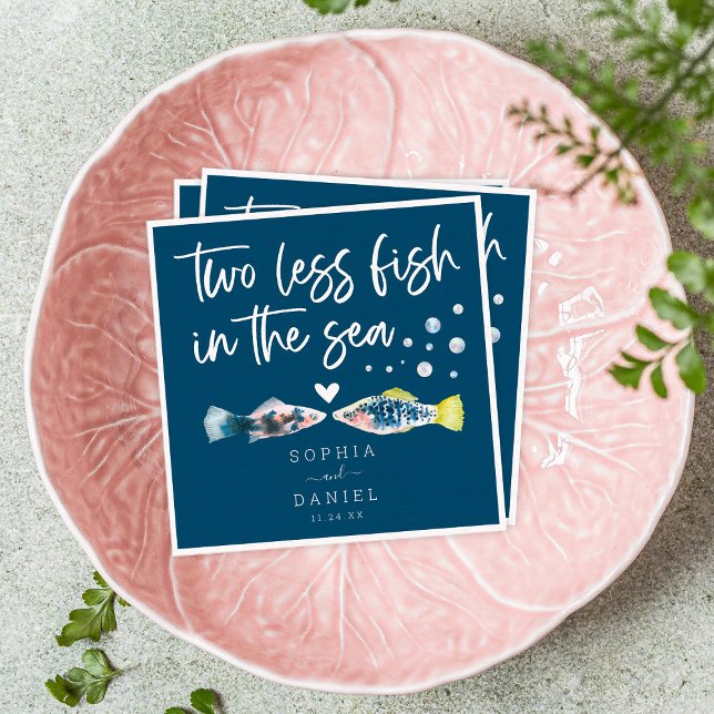 Serviette En Papier Deux Poissons De Moins Dans Le Mariage De Mer (Créateur téléchargé)