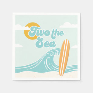 Serviette En Papier Deux Sea Surf Beach 2 Anniversaire serviettes