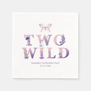 Serviette En Papier Deux Serviettes Wild Second Anniversaire Floral Pa