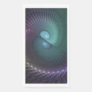 Serviette En Papier Deux spirales colorées Art fractal abstrait modern